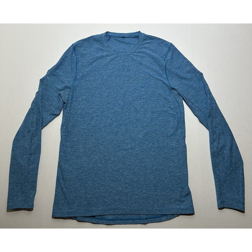 Lululemon Surge Warm Shirt Crew Baselayer Size Medium Mens Blue Performance